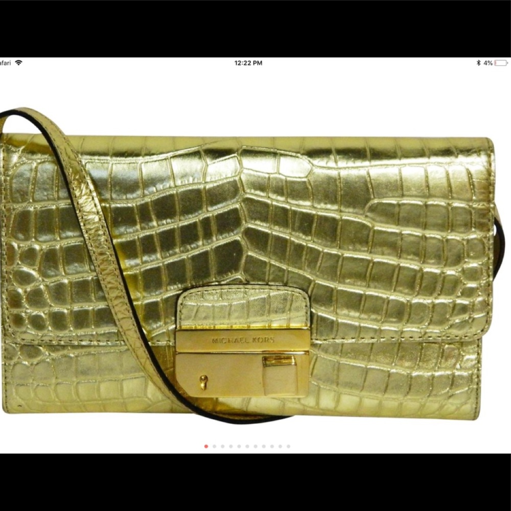 Michael Kors Collection Embossed Leather Clutch